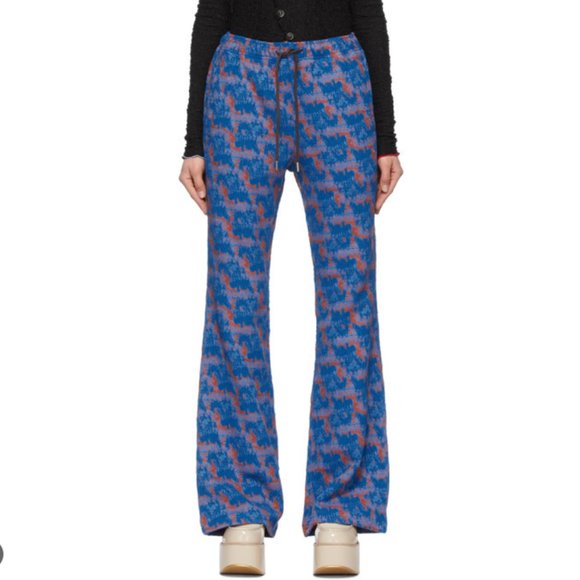 ANDERSSON BELL Blue Contrast Pattern Kendra Lounge Pants - Picture 1 of 5